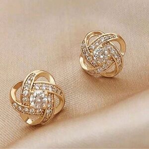 Elegant Gold and Silver Stud Earrings